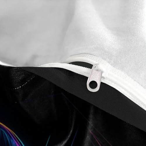 Housse de couette cyberpunk tête de cerf néon lit super king 260x220 - 8