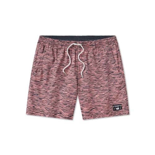 Southern Marsh Seawash Swim Trunks - Choppy, Navy and Pink, Small