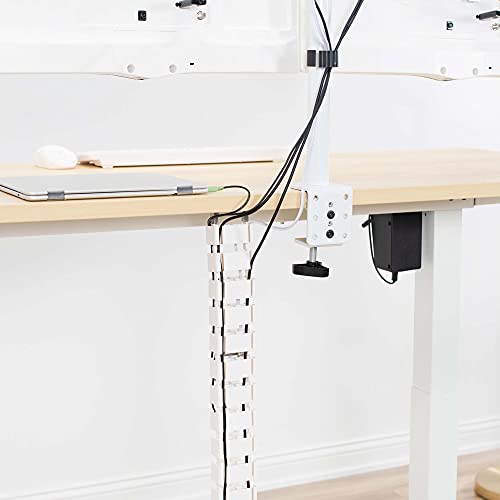 Vivo Vertebrae Cable Management Kit, Height Adjustable Desk Quad Entry Wire Organizer, White, Desk-Ac01C-W #TOP4