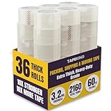 Tape King Clear Packing Tape Super Thick - 60 Yards Per Roll (Case of 36 Rolls) - Strong 3.2mil, Heavy Duty Adhesive Commercial Depot Tape for Moving, Sealing, Packaging Shipping, Office & Storage