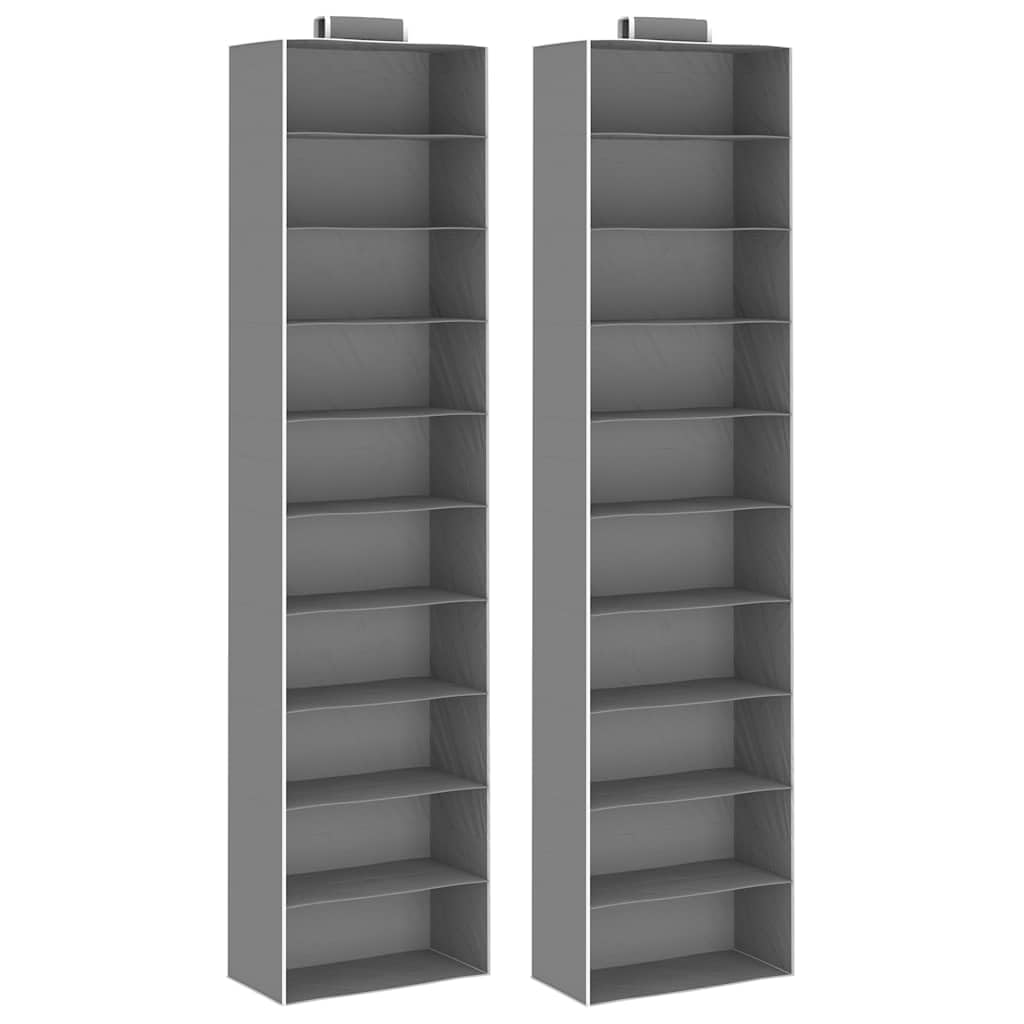 Organizador colgante para armarios 2 unidades con 10 compartimentos, plegable, ahorra espacio, 30 x 15 x 120 cm, estable para estante de ropa, armario, dormitorio, pasillo, almacenamiento