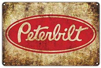 Metal tin Sign 8x12 inches Peterbilt Retro Vintage Sign Mechanic Auto Truck Stop Cab Trucker Garage Shop Vintage Retro Metal Wall Decor Art Store Man Cave Bar Garage Aluminum Sign