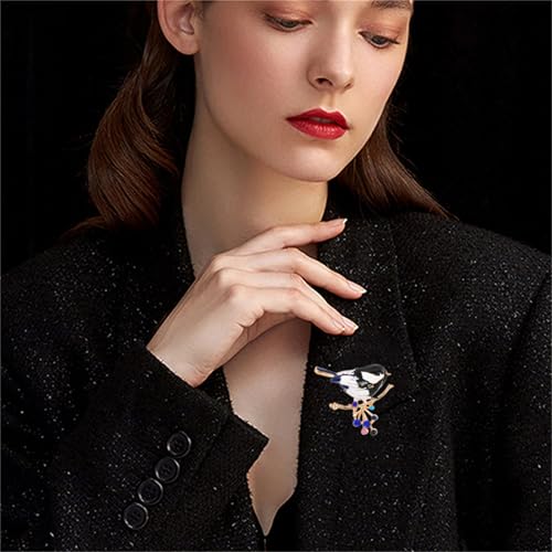 Image of coadipress Colorful Birds Brooch Pins Crystal Rhinestone Branch Bird Brooch Cute Enamel Animal Magpie Hummingbird Pin Fashion Jewelry Accessories Gifts