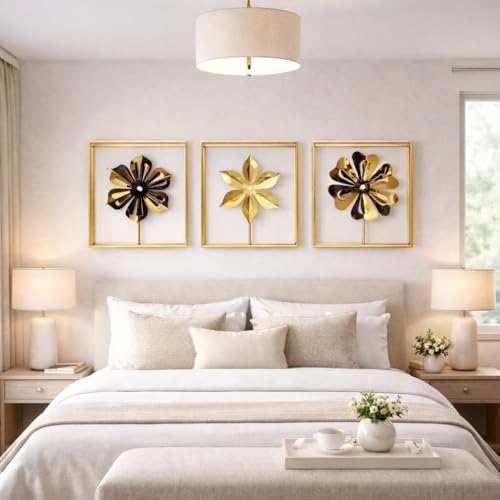 Image of Framing Hub Iron Handcrafted Leaf Metal Wall Art | Multicolor Stylish Abstract Wall Frame Decor for Living Room, Bedroom, Drawing Room Home Decoration (Size 16x16 Inch)