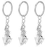 Beavorty 3 Porte-Clés Patin À Glace En Alliage De Zinc Avec Flocon De Neige Accessoire D...