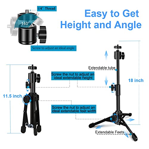Webcam Tripod Stand Extendable Desktops Tripod For Camera/Phone/Webcam, Desk Tripod Webcam Mount Holder Compatible With Logitech Stream Webcam C925E C922X C922 C930E C930 C920 C615 /Iphone/Ring Light #TOP1