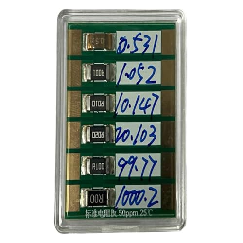 RichVibe Four-Terminal Standard Resistor Calibration Board with 6 Values (0.5, 1, 10, 20, 100, 1000 for mΩ) for Precision Multimeter and Milliohm Meter Testing