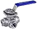 Duda Energy 3WBV-WOG200-F050-L L-Type Ball Valve, 304 Stainless Steel, 3-Way, SS304 SUS304 1/2" NPT FPT, .5"