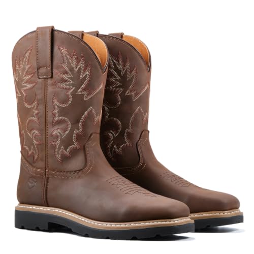 Image of SUREWAY Men's Waterproof Western Cowboy Boots-Soft /Steel Toe