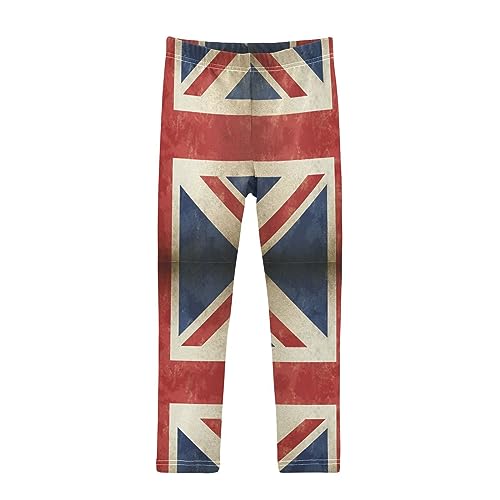 Wusikd British Flag Girls' Leggings Toddler Doodles Kids Yoga Pants Dance Active Tights 4T Multi