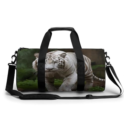 Sac de sport cylindrique tigre du Bengale, grand sac de bagage de week-end