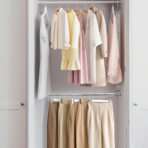 STO STO Closet Hanging Rod, Length and Height Adjustable Closet Rod, Space-saving Closet Extender Hanging Bar for Hanging Clothes, Webbing, 1 Pack image 2