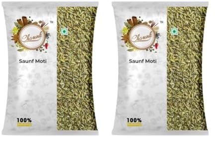 Image of Chounk Premium Whole Fennel Sauff Seeds - 500g | Natural Big Fennel Seeds | Moti Saunf with No Preservatives & No Additives | Fresh and Natural Badishep Sompu Variyali | Mouri Saunf (Pack of 2)