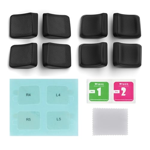 PlayVital Kit de Botones Traseros para Steam Deck LCD y OLED - Mejora de Agarre y Protección, Accesorios Antideslizantes para Steam Deck, 2 Diseños Aerodinámico y Tachuelas (Negro) - imagen 8