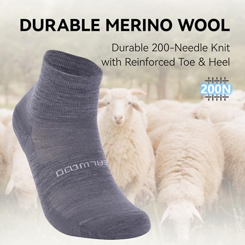 Image of ZEAL WOOD 3 Pairs Mens Womens Merino Wool Ankle Athletic Socks Low Cut Running Golf Tennis Hiking Socks Quarter