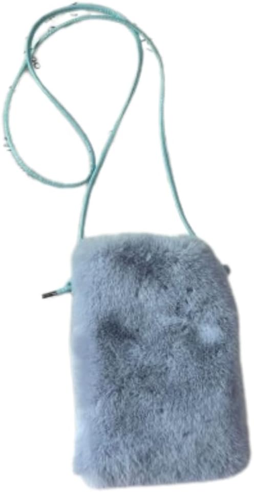 URKITTY スモールクロスボディパース ファジーフォンパース ふわふわ携帯電話パース クロスボディ レディース クロスボディパー