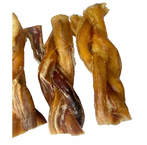 Lucze® Ochsenziemer - Zöpf - Rinderzöpf - Kaustangen Hund - Harter Kauknochen - Kausnack Rinderziemer - Kauartikel Hund langlebig (15-18cm)