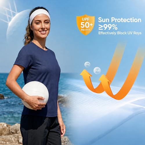 Swim Shirts for Woman: Loose Fit Short Sleeve UPF 50+ Rash Guard Quick Dry Shirts UV Sun Protection Shirts - image 4
