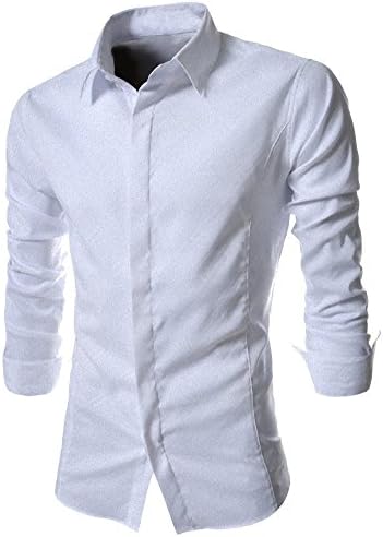 Amazon Yシャツ メンズ アウター かっこいい ワイシャツ オールシーズン 光沢あり エナメル サテン 長袖 細身 スリム おしゃれ Nail39 シャツ 通販