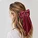 Large Hair Bows for Women Deep Red Silky Satin Hair Bow Hair Clips Long Tail Oversize Hair Ribbon Coquette Bows Hair Accessories for Girls