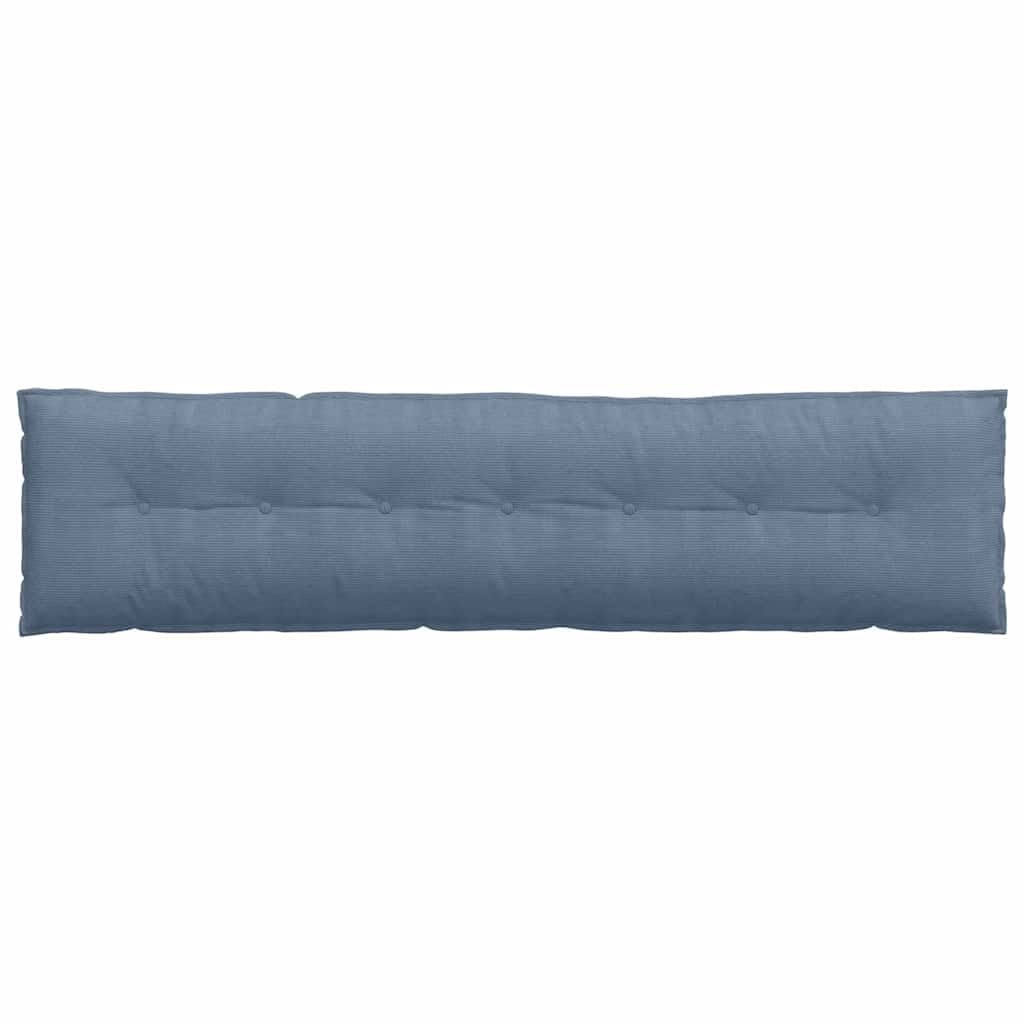 Rückenkissen Blau 200 x 50 cm Cordstoff - Komfortables Sofakissen mit abnehmbarem Bezug für Bett und Couch - Modernes Dekokissen für Wohnzimmer und Schlafzimmer