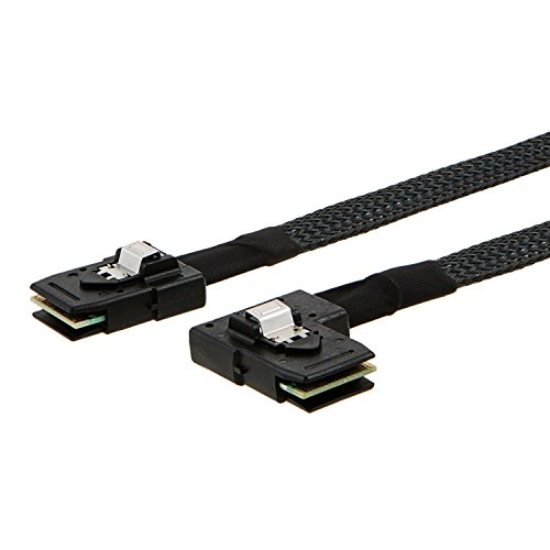 CableCreation Internal Mini SAS to Mini SAS Cord, SFF-8087 to Left Angle SFF-8087 Cord, Compatible with RAID or PCI Express Controller, 2.5FT /0.75M