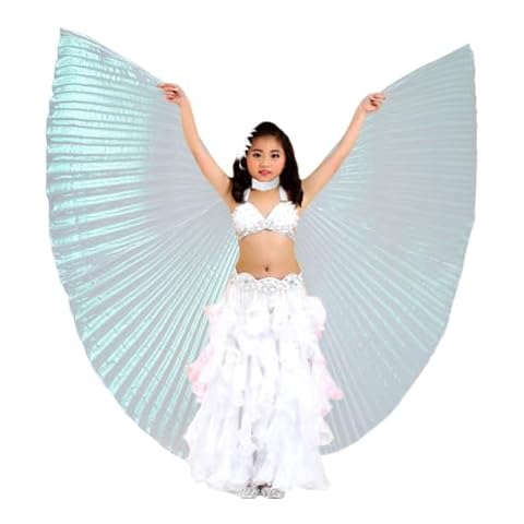 Nimiman Belly Dance Isis Wings Belly Dance Costume Wings with Sticks (White) Cover