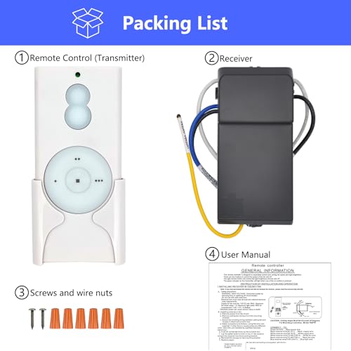 Yunbei Ceiling Fan Remote Control Kit Replacement For Minka-Aire Hand-Held Remote Control System thumb #6