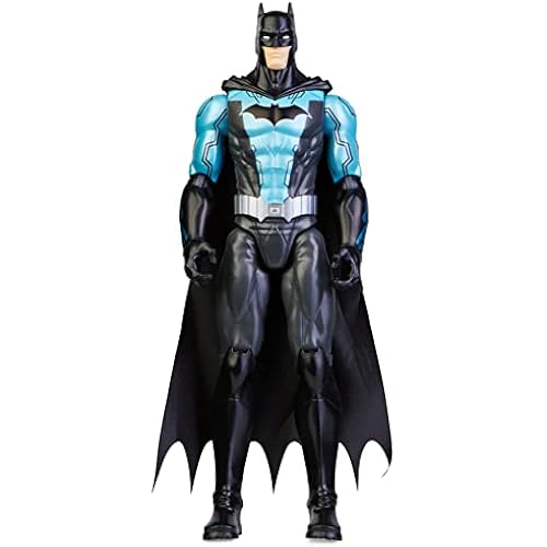 Batman 12-inch Bat-Tech Batman Action Figure (Black/Blue Suit), Kids Toys for Boys and Girls Ages 3 and up