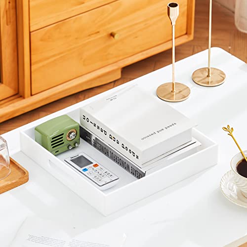Mukeen Glossy White Acrylic Serving Tray With Handles thumb #4