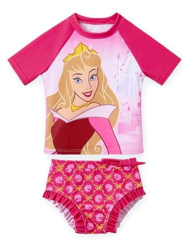 Image of Disney Princess Frozen Marvel Elsa Minnie Toddler Girl Swimsuit Tankini Bathing Suit 2 Piece Swimwear UPF 50+ Rashguard