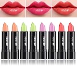 LZYLLS 8 Pcs Color Changing Change Lipstick,Magic Lipstick Jelly Lip Balm,Moisturizer Tinted Lip Tint Stain Long Lasting Waterproof Temperature Color Change Lip Gloss