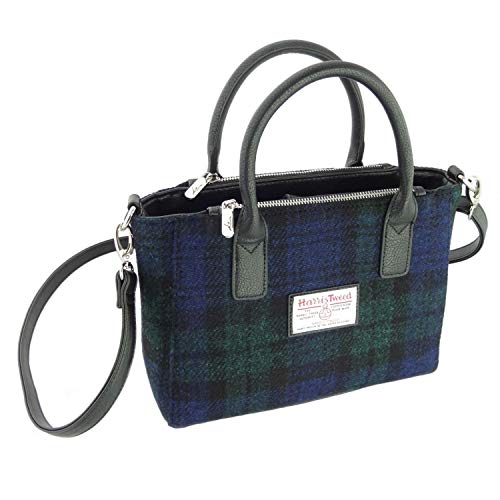 Bolso tote pequeño para mujer de tweed Harris de Brora (estilo Black Watch) miniatura 1