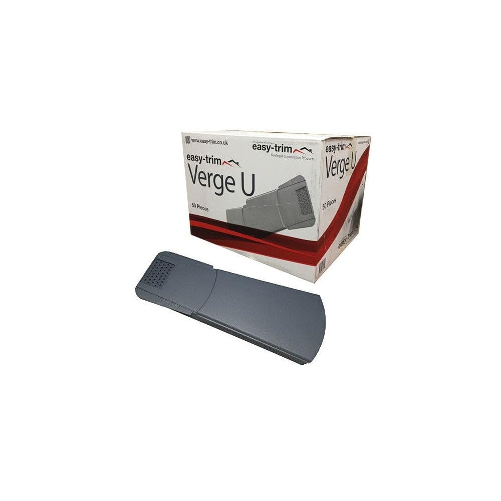 Easy Trim Dry Verge Units| Roof Edge for Gable and Apex roof| Box of 50 Dry Fix Verge Caps (Grey)