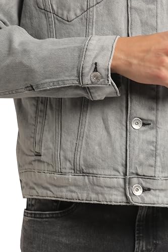 Image of Everblue Men Grey Classic Trucker Jacket