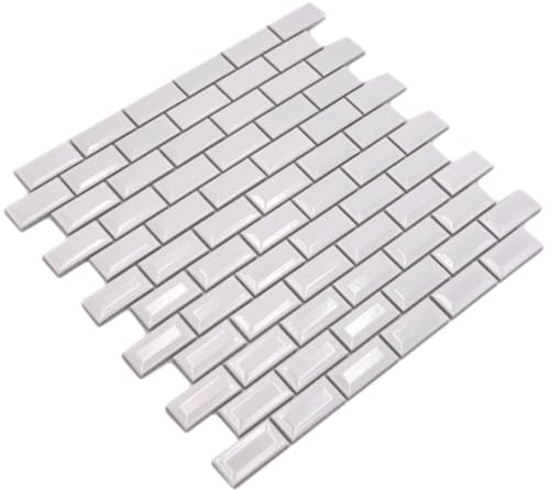Mini metropolitana Subway Piastrella a mosaico in ceramica bianca Brick Bond Diamond per pavimenti parete bagno WC cucina cucina specchio piastrellato rivestimento per vasca da bagno WB26-0102