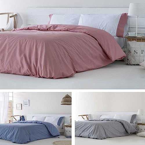 COTTON ARTean Funda nordica ALGODÓN ORGANICO 100% PERCAL 180 Hilos IZKI Coral Cama de 150 Incluye Funda nórdica 240x220 + 2 Fundas de Almohada 100% ALGODÓN ORGÁNICO. Certificado Gots.