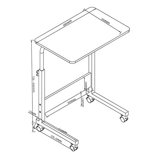 Table pliante de lit blanche pour ordinateur portable et bureau WENJUN réglable - 3