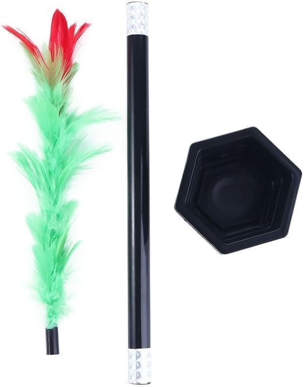 Ghwei 1set Black Magic Wand to Flower for Boys Playing Toys Magic Trick Wand Magicians Tricks Toys Close-up Magic Prop Magic Flower Stick Magic Kits and Accessories Games