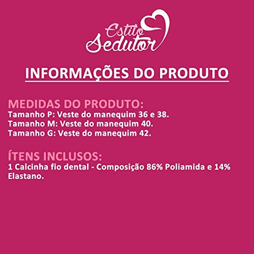 Calcinha Fio Dental em Microfibra e Renda Preta Lilás Azul ou Vermelha - DR190