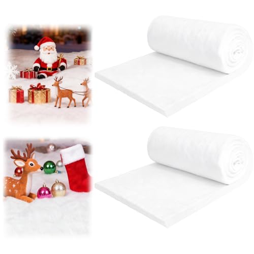 AouEtnay 2 Pack Fake Snow Blanket Artificial Snow Roll for