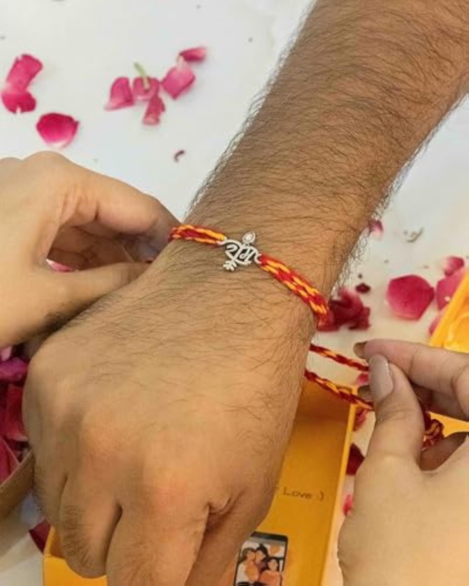 925 Solid Sterling Silver Rakhi with Shri Ram Dhanush Baan Design