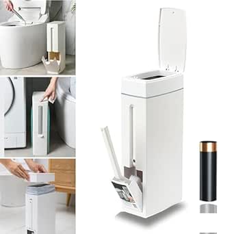 Amazon.com: Slim Bathroom Trash Can with Lids, RV Toilet Brush and ...