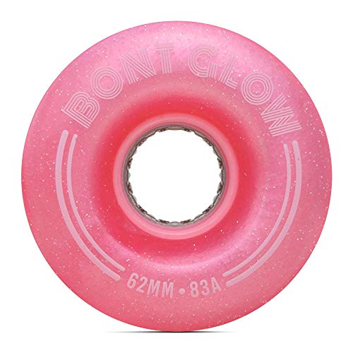 Bont Skates - Glow Light Up Led Quad Roller Skate Wheels - Luminous Recreational Street Outdoor Skating - 62X35Mm 83A - Pack Of 4 (Cherry Blossom Pink) #TOP1