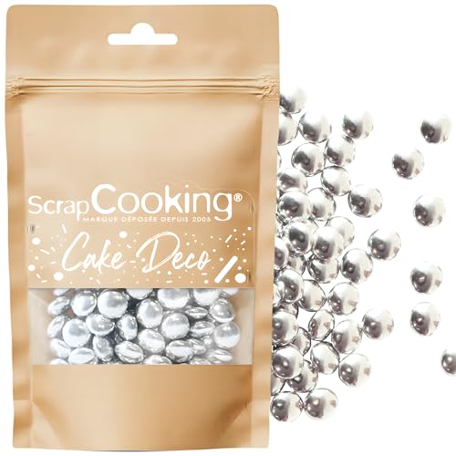 ScrapCooking - Dragées Chocolat Argentées 60 g - Décorations Alimentaires Pâtisserie - Décors Sucrés Comestibles - Perles Sprinkles - Desserts, Gâteaux,...