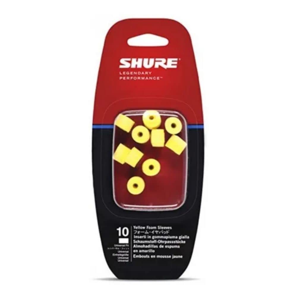 Shure Pack 100 Mousses pour Écouteurs Se/E sauf Se102/E2C Jaune