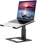 Besign LSX3 Support pour ordinateur portable en aluminium, support de carnet ergonomique réglable, support d'ordinateur Riser compatible avec Air, Pro, Dell, HP, Lenovo Plus 10-15.6" Ordinateurs portables (noir)