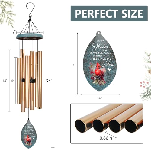 Image of ASTARIN Personalized Name 35 inch Memorial Wind Chimes for Outside, Metal Sympathy Gifts for Loss of Mother Father Loved One, Bereavement Wind Chime in Memory Gift, Decor Outdoor Garden,Produced in Texas