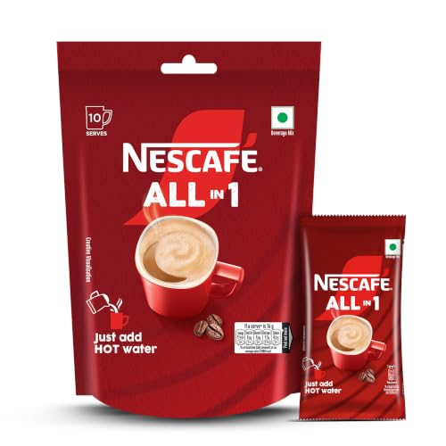 Image of Nescafe All in 1 | Instant Hot Coffee Premix - Just Add Hot Water | 160g (10 Sachets*16g)
