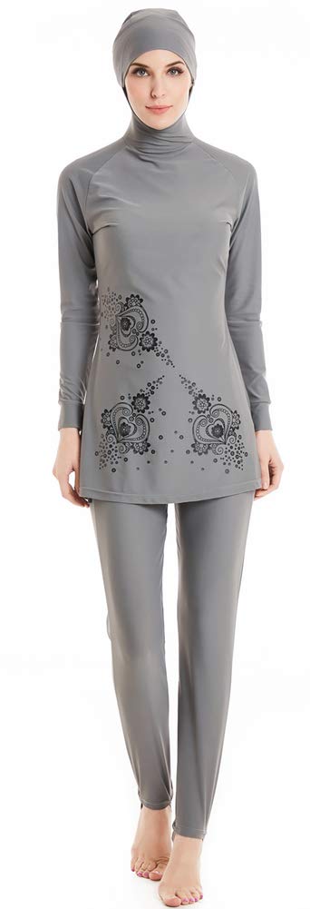 TianMaiGeLun Modest Muslim Swimwear Islamic Swimsuit Long Sleeve Women Costume Swimming Beachwear (N1, Int'l 5XL)
